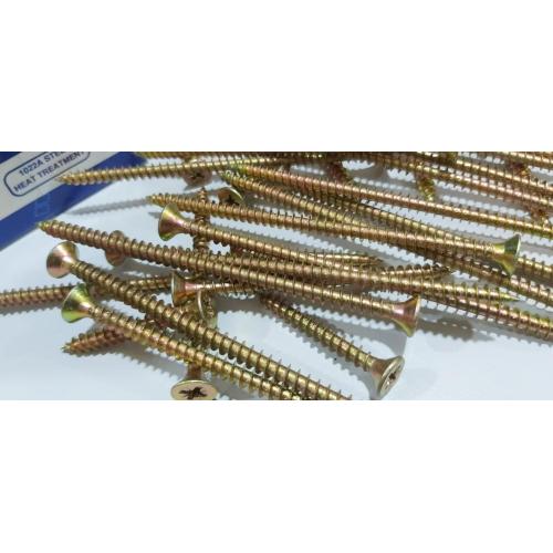 half thread yellow countersunk head screw