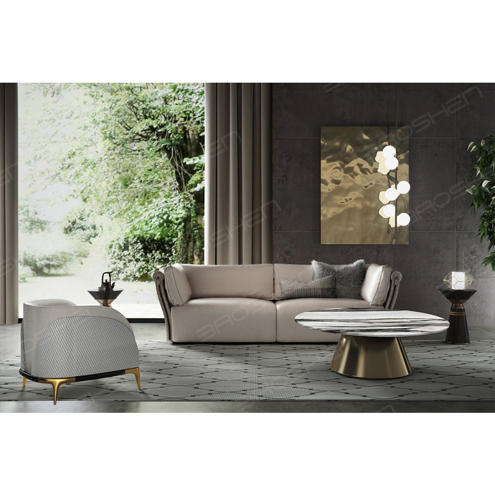 Mesa lateral de metal redonda