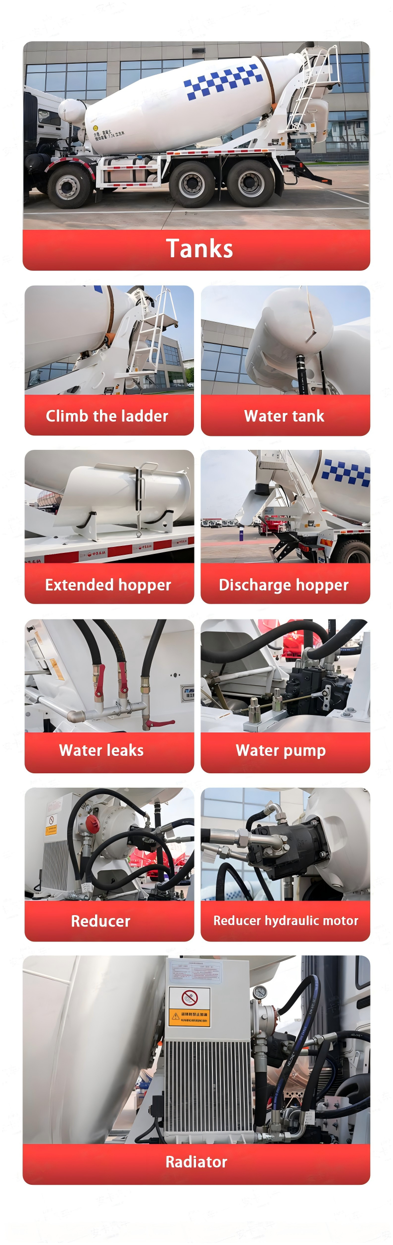Commercial concrete mixer trucks