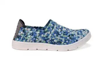 Multi-colored Style Soft Fleece Heel Woven Loafers