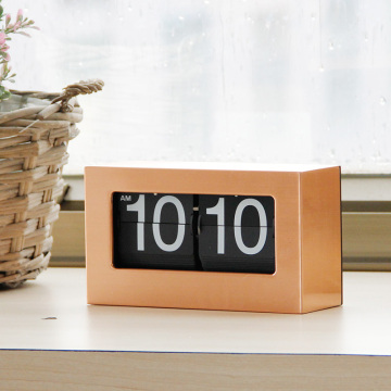 Gold Table Box Retro Flip Clock