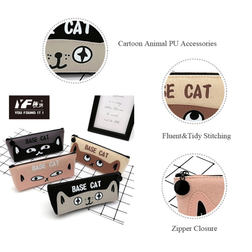 Pencil Case For Boys Custom base cat cute canvas pencil case Manufactory