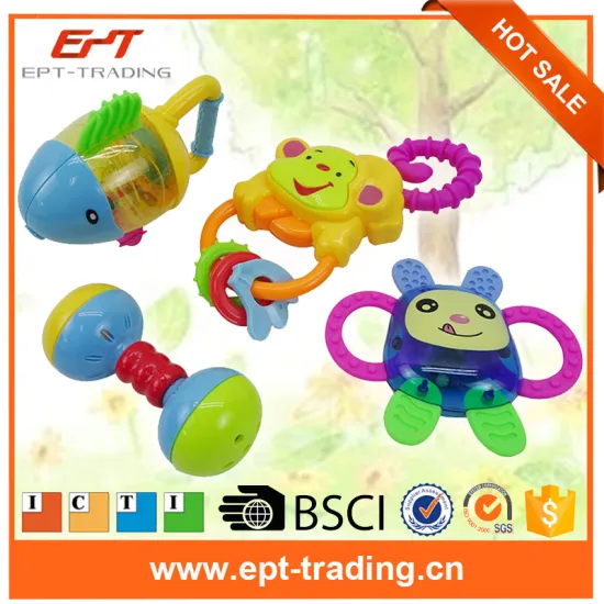 NON TOXIC baby plastic teeth rattle toys Eco-friendly baby products for sale