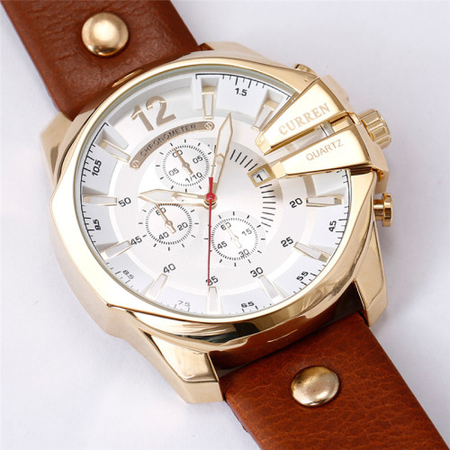 Business Classic Leather Band Men Quartz Watch