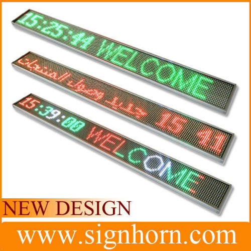 Slim body display pitch 5mm single red/blue/green/white color small led moving sign