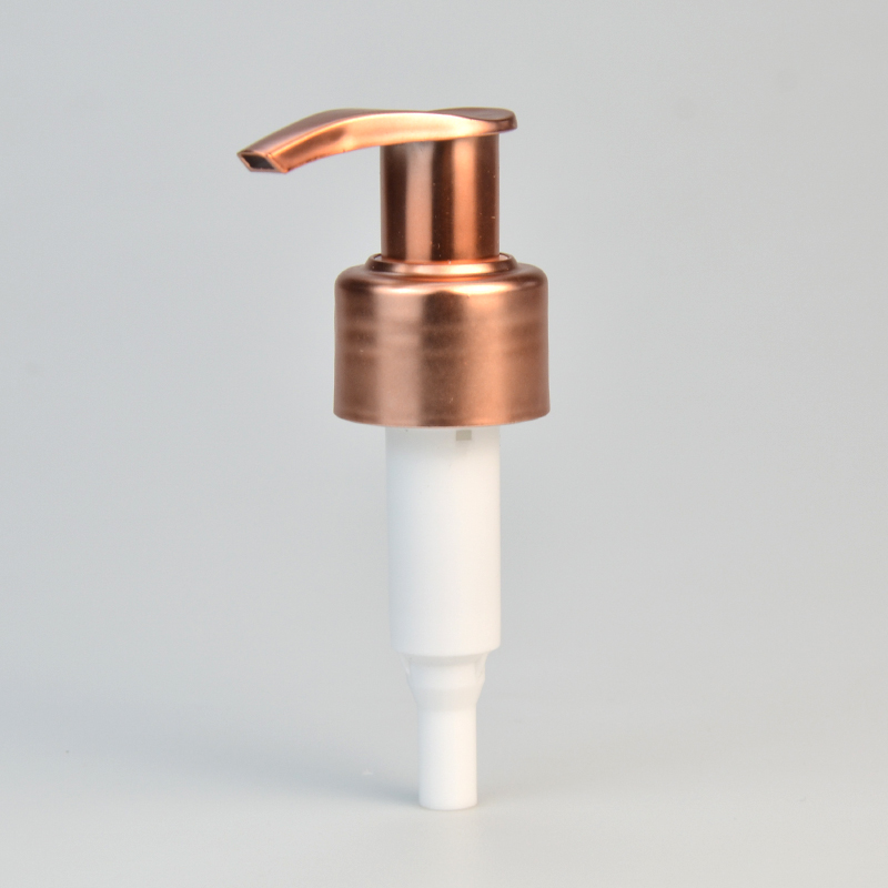Produttori Pompa liquida Cura della pelle sapone UV Pompette per lozione in metallo rosa oro 24mm 28mm