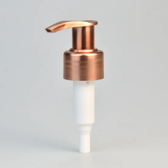 Manufacturers liquid pump skin care soap uv metal lotion pump lids rose gold 24mm 28mm