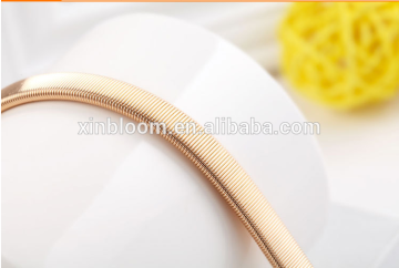 korea style fashion all-match ladies and women pearl beads rhinestone buckle metal elastic slim waist belt for dress and ski