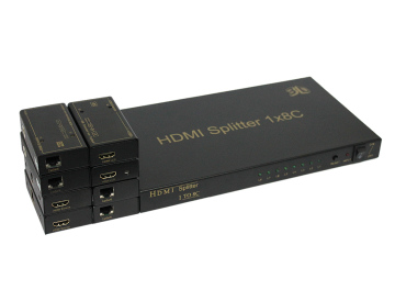 1X8 Single Cat6e 1.4V HDMI Extender with 4k