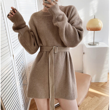 Womens Winter Crew Neck Sweater Dresses