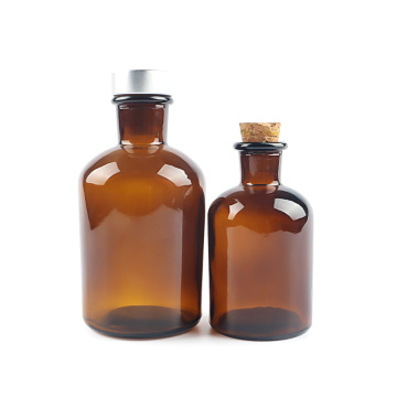 Bouteille ambrée de 250 ml avec bouchon