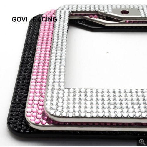 Kristallschwarzauto -Nummernschildrahmenhalter