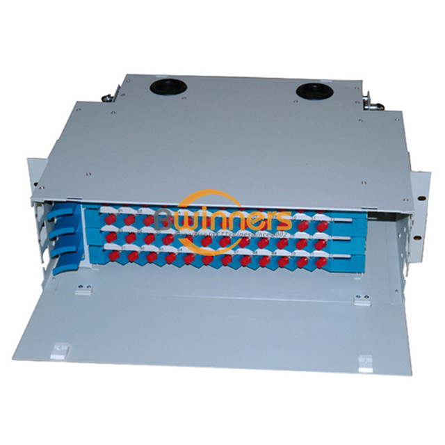 48 ไฟเบอร์ ODF Box Rack Mount แผงแพทช์ไฟเบอร์ออปติก