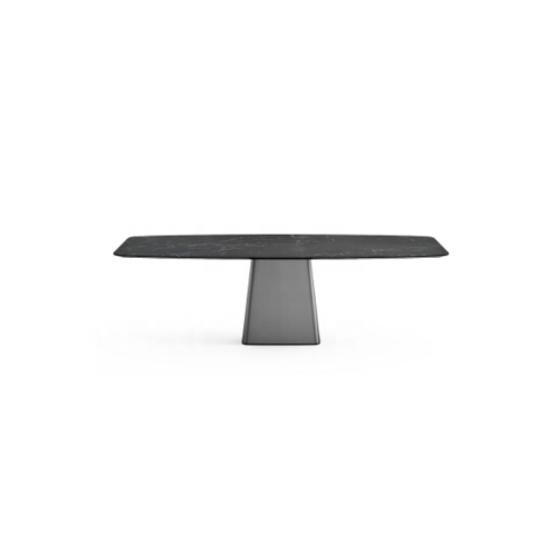 Mesa de jantar de pedra sinterizada moderna mesa de jantar de aço inoxidável