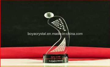 Golf Ball Crystal Figure Trophy for Event and Sport