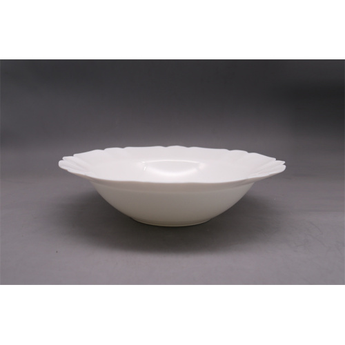 Flower Shape Elegant White Opal Glass Dinner Plate