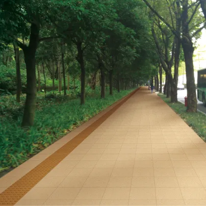 yellow glazed ceramic floor tactile tile pedestrian paving tiles