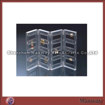 Folding clear acrylic open-door earrings stand