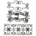 Componentes decorativos de trilhos de ferro forjado