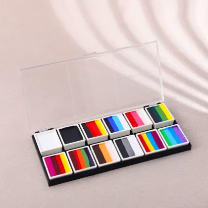 S01r Body Paint Palette Party Makeup - Rainbow Split Cake Face Paint Kit