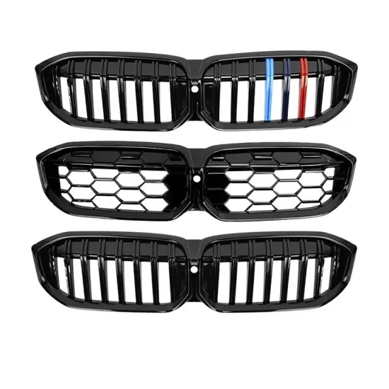 BMW 19-22 3 Series G20 G28 Horizontal Bar Bright Black Intake Grille