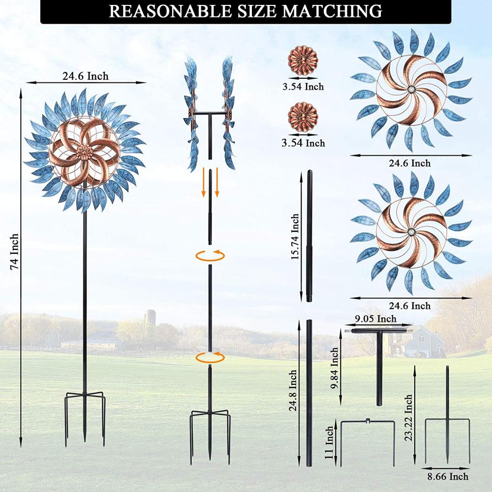 Grandes esculturas de viento de dos vías para la decoración del jardín