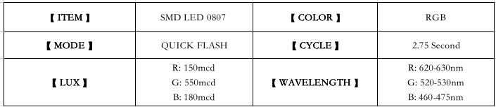 led 0807 RGB QUICK FLASH