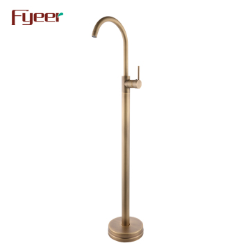 Antique Brass Bathtub Faucet - Floor Standing Fyeer