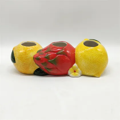 Colorful Mixed Fruit Ceramic Flower Vase