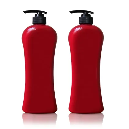 Red PET Shower Gel Bottles with Pump - 380ml, 680ml, 1000ml