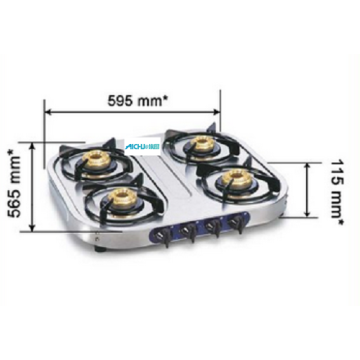 SS Gas Stove 4 Brass Burners