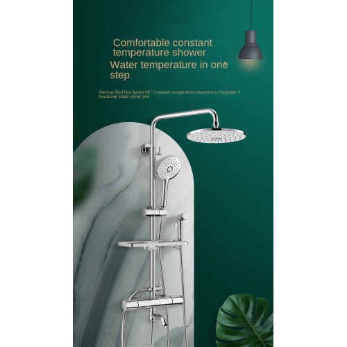 Wall Mounted Brass Thermostatic 4-Function Shower Set