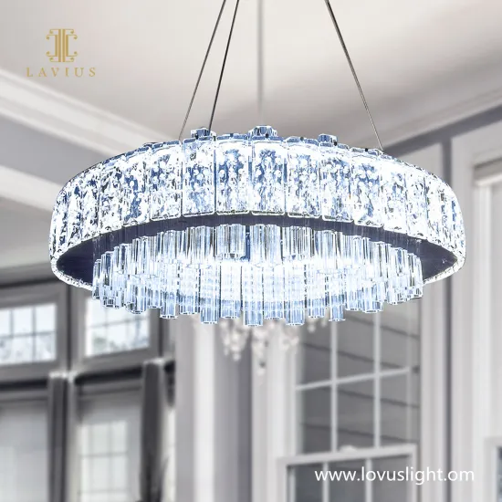 Creative blue and white color custom crystal chandelier villa living room dining room project chandelier