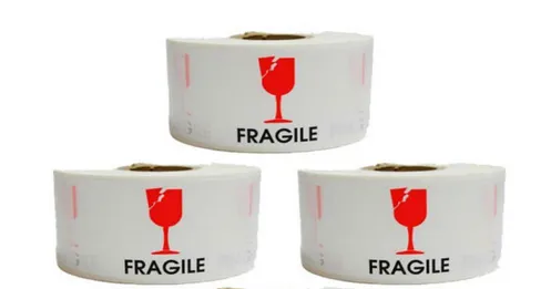 Custom fragile vinyl roll sticker