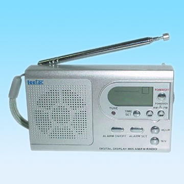 Two-Band AM/FM Digital Clock Radio with Telescopic Antenna