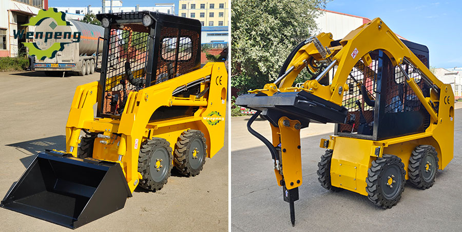 950kg wheel skid steer loader with various attachments