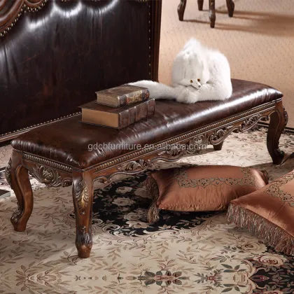 Luxurious European Retro Leather Bed for American Classic Bedrooms