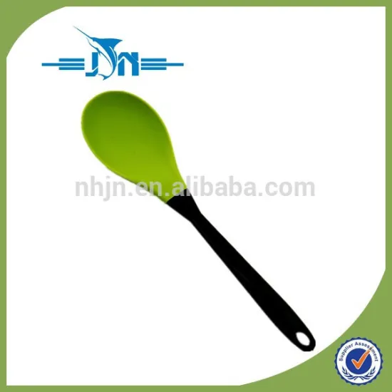 Chef Select Ergo Silicone Solid Spoon with San Handle, green ,black&red