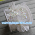 5M Satin Flower Crystal String Perle Girlande Hochzeit Tischdekoration