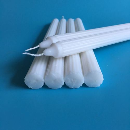 Long Burning White Plain Pillar Fluted Candles