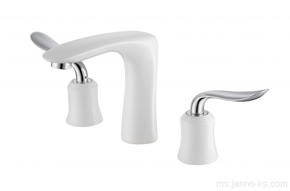 Faucets Bilik Mandi dengan Pengendali Double Handles Tap Mixer