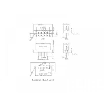 DIN41612 Vertical Type 0.25R Connectors 21 Positions