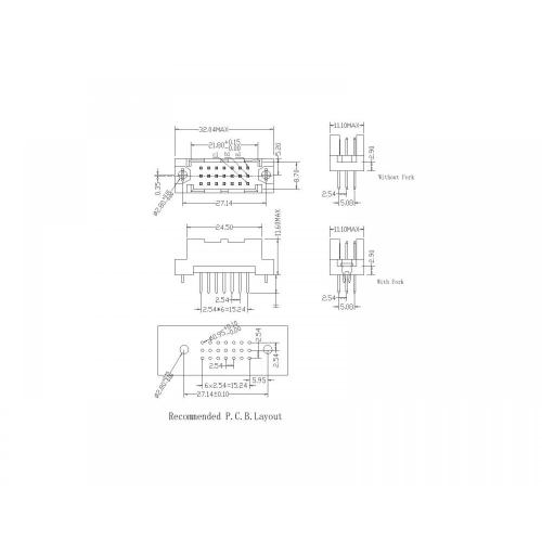 DIN41612 Vertical Type 0.25R Connectors 21 Positions