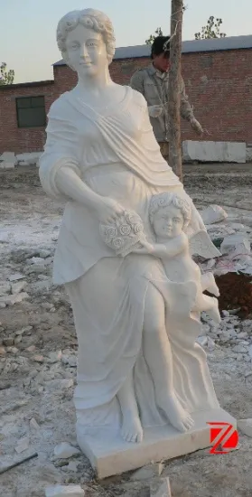 Life-size mother and baby statue