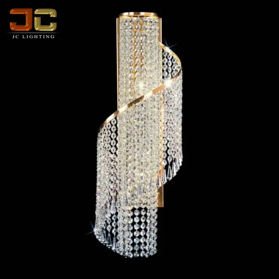 Contemporary Designer Gold Finish Crystal Wall Light for Living Room