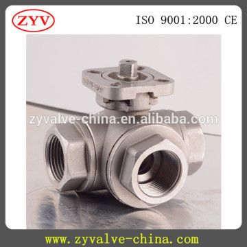 3-Way Ball Valve Reduce Port 1000WOG,PN64(ISO 5211 Mounting Pad)