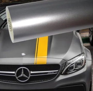 satin metallic silver car vinyl wrap