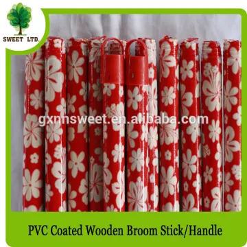 PVC coated wooden broom stick