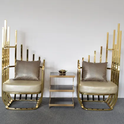 LC21 High Back Royal King Chair with Gold Steel