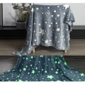 Chăn phát sáng họa tiết ngôi sao màu xanh xám